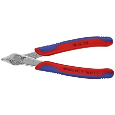 Image of KNIPEX 78 13 125 Tools Electronics Super Knips, INOX Steel, Multi Component (7813125), 5 Inch with Lead Catcher