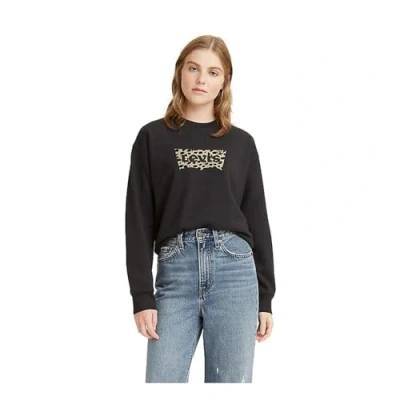 Image of Levi&#039;s Graphic Standard CREW Sweatshirt, Women&#039;s, Size: XXS, Caviar