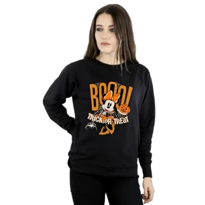 Image of Disney Women&#039;s Minnie Mouse Boo Sweatshirt Black Large