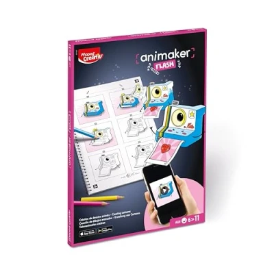 Image of Maped Creativ Animaker Flip/Flash Set with Colouring Book and Pencils + Instructions for app (Flash Poetic)