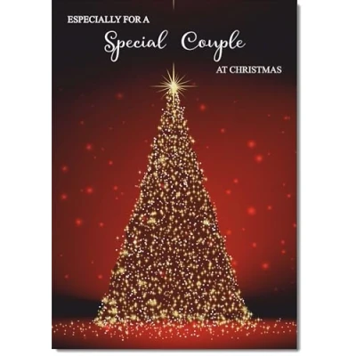 Image of doodlecards Special Couple Christmas Card Red Tree Large A4 Size for with Plain Envelope