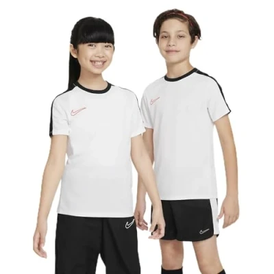 Image of Nike Academy23 T Shirt White/Black/Bright Crimson 12 Years
