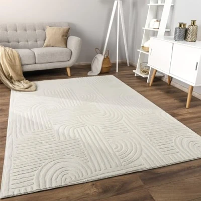 Image of Paco Home Area Rugs Livingroom Short Pile Large Rug Bedroom Scandi Pattern Aztec Geometric Pattern, Size:120x160 cm, Colour:Anthracite