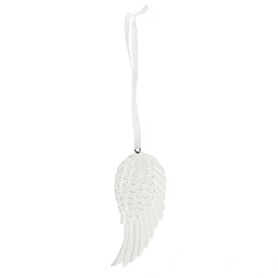 Image of Stunning White Resin Angel Wing Hanging Decoration 7cm x 3cm (1 Pc.) Intricate Design &amp; Quality Craftsmanship Ideal Home Decor Accent