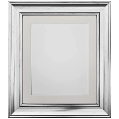 Image of FRAMES BY POST Scandi Vintage Silver Picture Photo Frame with Ivory Mount A1 For Image size A2