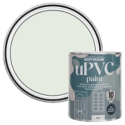 Image of Rust Oleum Green uPVC Door and Window Paint in Matt Finish Sage Mist 750ml