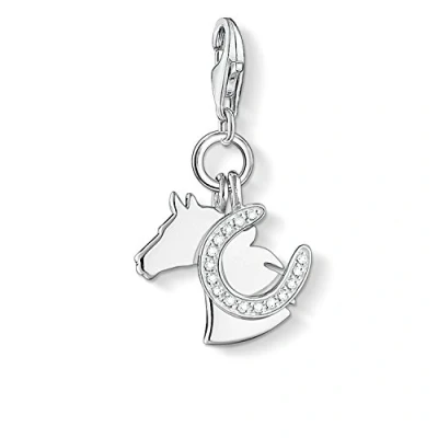 Image of Thomas Sabo Women Charm Pendant Horse Horseshoe Club 925 Sterling Silver 1247 051 14
