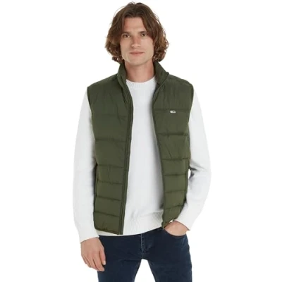 Image of Tommy Jeans Men&#039;s Light Quilted Down Gilet, Green (Fatigue Green), S