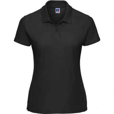 Image of Russell Athletic Womens/Ladies Classic Plain Polycotton Polo Shirt (Black) Size 12 UK