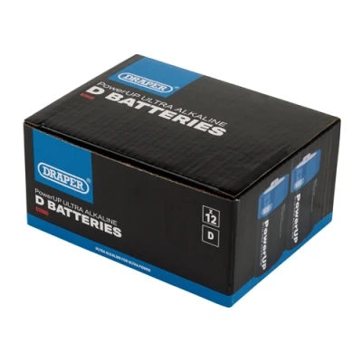Image of Draper PowerUP Ultra Alkaline D Batteries (Pack of 12)