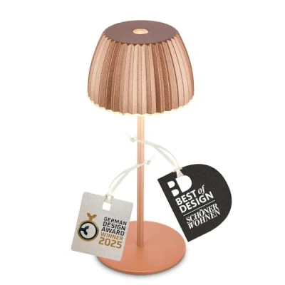 Image of Briloner Rechargeable LED mini table lamp Brilo unplugged Riffle, copper