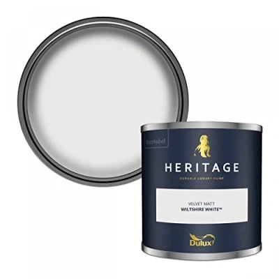 Image of Dulux Trade Heritage Velvet Matt Emulsion Wiltshire White (1 Litre)