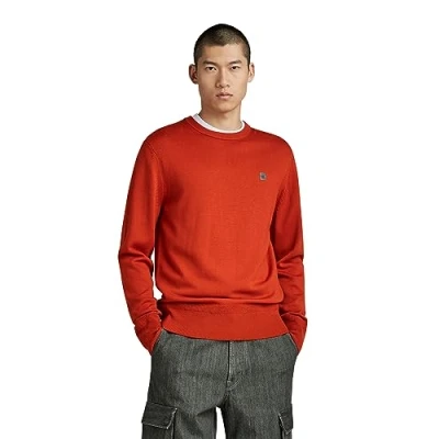 Image of G STAR RAW Men&#039;s Premium Core Knitted Sweater, Orange (rooibos tea D21931 B692 G052), XXL