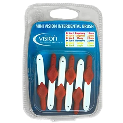 Image of Mini Vision Cherry 2.5mm Brush Pack of 6 Brushes