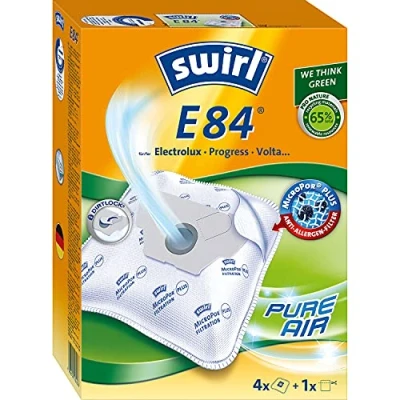 Image of Swirl E 84 AirSpace Vacuum Cleaner Bags for Electrolux Cleaner, Highly Absorbent, Mounting Plate, 4 + 1 Filter