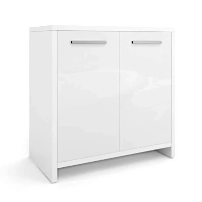 Image of Vicco Sink base cabinet Kiko, White High Gloss, 58 x 60 cm