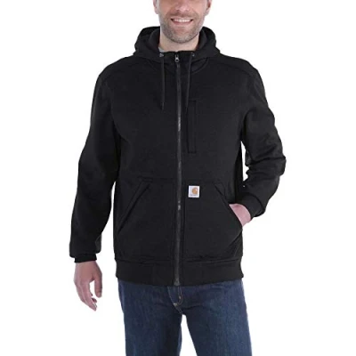 Image of Carhartt Men&#039;s Wind Fighter Relaxed Fit Midweight Full Zip Sweatshirt, Black, XXL