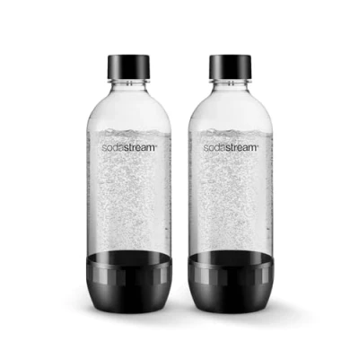 Image of Sodastream Set of 2 Classic Dishwasher Friendly Carbonating Bottles, Large, 1 L, Material: Tritan, BPA