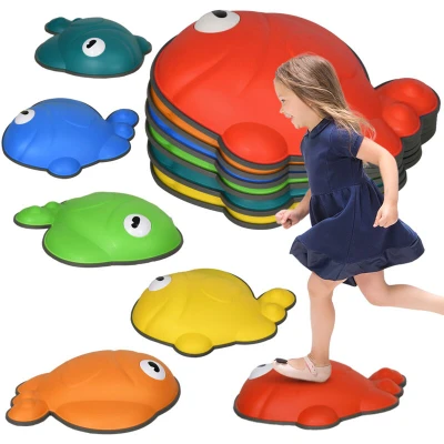 Image of AIYAPLAY Stepping Stones Kids, 6 Pcs Goldfish Shaped Balance for Sensory with Non slip Edge, Outdoor Indoor Obstacle Course Stackable Blocks, River