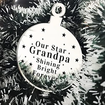 Image of Rememberance Christmas Tree Bauble Beautiful Grandpa Memorial Gift Ornament