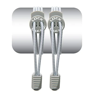 Image of LOCK LACES Unisex&#039;s (Elastic Shoelace and Fastening System) (Grey), Cool Gray, 48 Inch