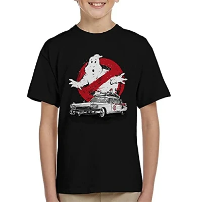 Image of Cloud City 7 Ghostbusters Ecto 1 Sumi E Kid&#039;s T Shirt Black