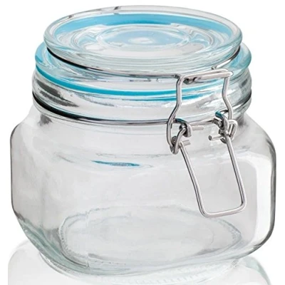 Image of Sabichi Airtight Clip Top Glass Storage Jars Very Large to Small Pasta (600ml)