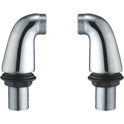 Image of 85mm Tall Stems Chrome Elbow Pillar Adapter Legs for A Bath Mixer Tap