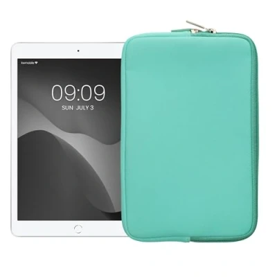 Image of kwmobile Neoprene Pouch Compatible with 8&quot; 8,4&quot; Tablet Universal Sleeve Case Cover Zipper for Mint