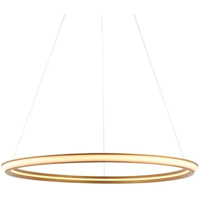 Image of Syracuse Single Pendant Ceiling Lamp, Satin Gold Paint, White