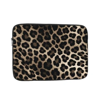 Image of Laptop Case Black Leopard Print Printed Sleeve Bag Shockproof Protective Notebook 17 inch