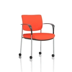 Image of Brunswick Deluxe Chrome Frame Back Seat Orange With Arms/Castors
