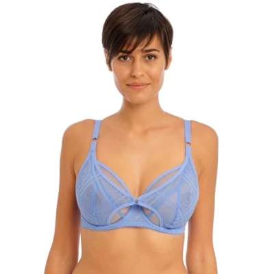 Image of Freya Fatale Moulded Plunge T Shirt Bra Cornflower Blue 32FF