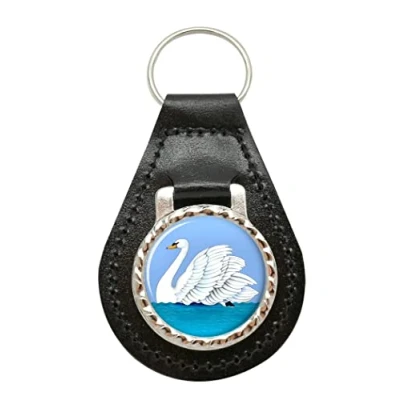 Image of Giftshop UK Swan Leather Key Fob