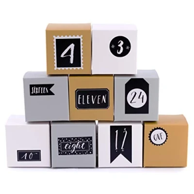 Image of pajoma Advent Calendar 24 Boxes to Fill with Stickers Silver