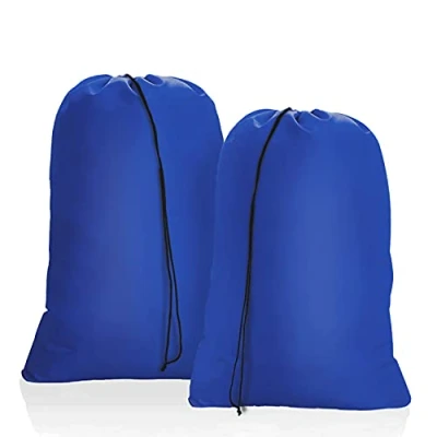 Image of OTraki Large Travel Laundry Bags with Drawstring 20 x 24 inch 2 Pcs Heavy Duty Organizer Bag Foldable Tear Resistant Storage for Dirty Clothes Toys Hamper Basket Camp Home College Dorm