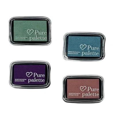 Image of INCAUCA 4 Colors Ink Pads for Rubber Stamps, Washable Stamp Pads, Finger Stamping, Craft Pad Stamps Partner DIY Color Paper Wood Fabric Fingerprints Scrapbook (B)