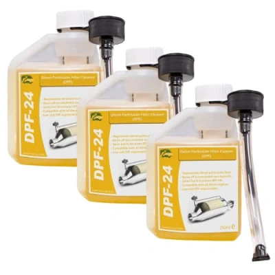 Image of HYDRA DPF 24 Cleaner 3x250ml treats up To 180L. Filter Cleaning Diesel Particulate with Fluid for Reduced Cost Easy Use Fuel Additive.