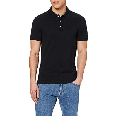 Image of Tommy Jeans Men&#039;s Original Fine Pique Polo Shirt, Black (Tommy 078), XS UK