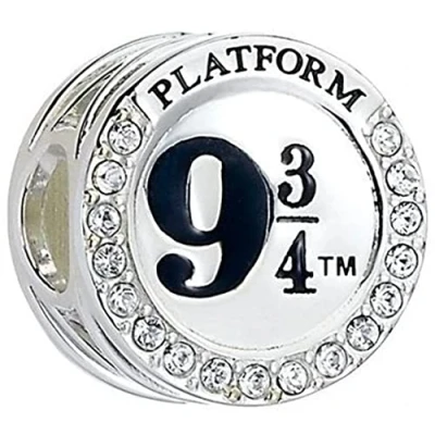 Image of Harry Potter Official Sterling Silver Bracelet with 9 3/4 Charm Embellished Swarovski Crystals by The Carat Shop