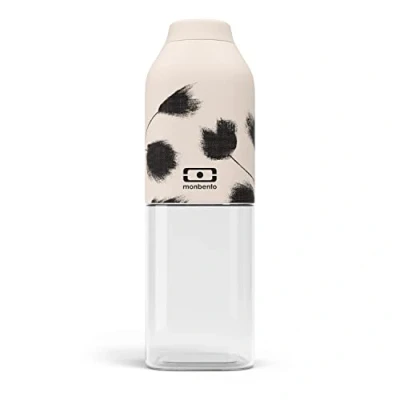 Image of monbento Water Bottle MB Positive M Plume 500ml Leakproof Perfect for Work, Travel, Sport, or to Slip into a Handbag BPA Free Food Grade Safe Feather