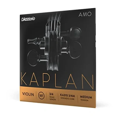 Image of D&#039;Addario Kaplan Amo Violin Strings Full Set KA310 3/4M 3/4 Scale, Medium Tension