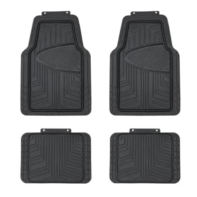 Image of Amazon Basics 4 Piece All Season Rubber Floor Mat for Cars, SUVs and Trucks, Black