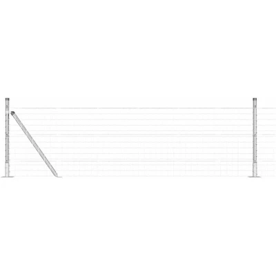 Image of vidaXL Euro Fence with 7 Flanged Posts 0.6x10 m Galvanised Steel