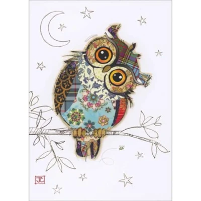 Image of Greeting Card (BA G023) Blank/Birthday Owen Owl Foil and Embossed Finish Suitable for Birthdays Other Occasions