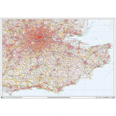 Image of Postcode Sector Map (S4) South East England Wall Paper