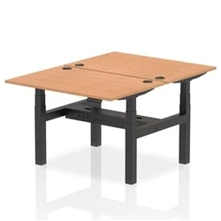 Image of Air B2B 1200x800mm Height Adjustable 2P Bench Desk CP Oak/Black