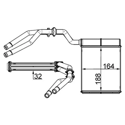 Image of 1376873, 1453312, 1751574, 6G9118B539CA, 6G9118B539CB Heat Exchanger MAHLE ORIGINAL AH 257 000S