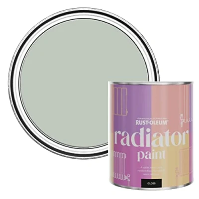 Image of Rust Oleum Green Heat Resistant Radiator Paint in Gloss Finish Chalk 750ml