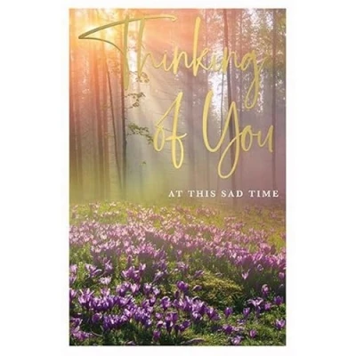 Image of Thinking of You at This Sad Time Card, Sympathy Floral Design, Made in UK